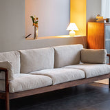 Luxurious Chenille Fabric Sofa with Organic Cotton & High Resilience Foam - Black Walnut & Russian Larch Frame ps-030