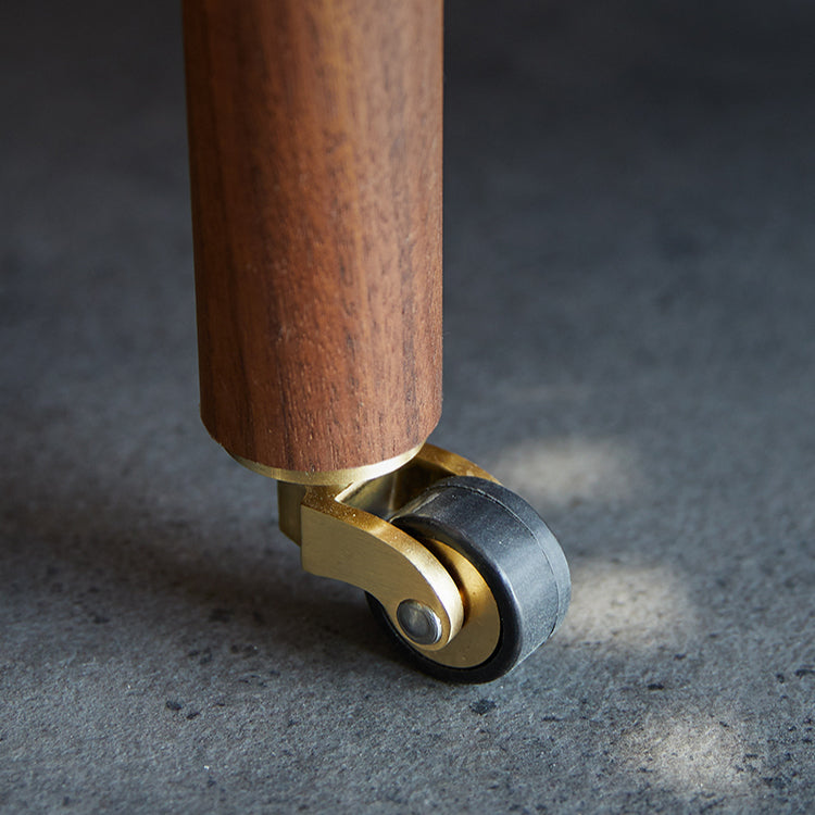 Black Walnut Rectangular End Table with Wheels  - Durable Tow-tier for All Your Rooms ps-067