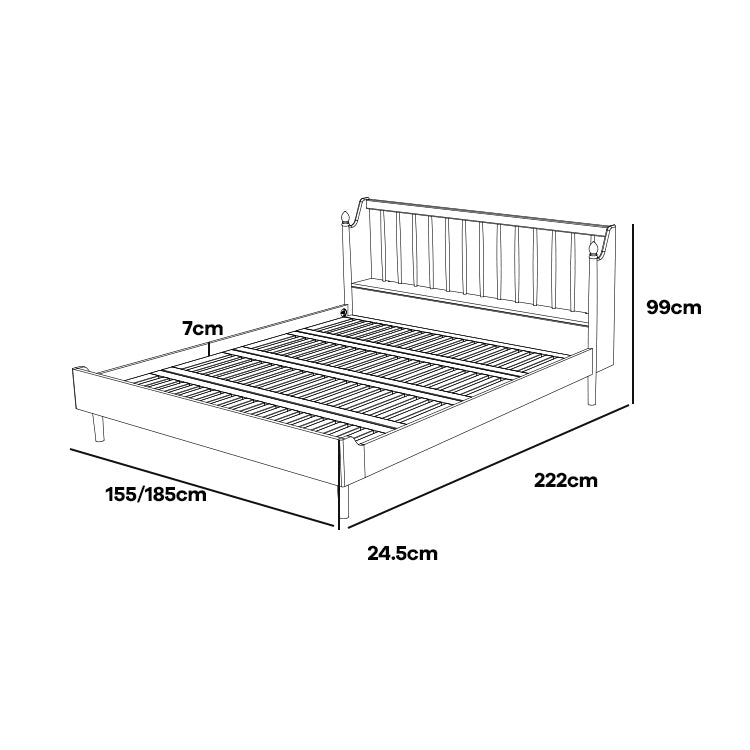 Luxurious Queen & California King Size Bed with Black Walnut Frame & Soft Headboard ps-074