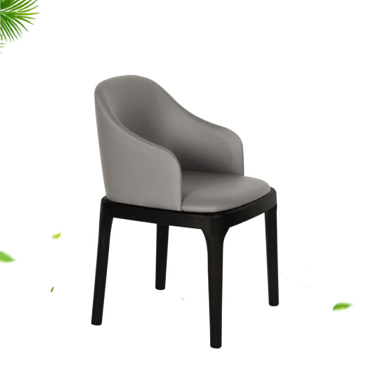 Elegant Rubber Wood Chair with Luxurious Faux Leather Upholstery qc-004-GY