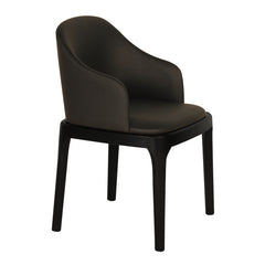 Elegant Rubber Wood Chair with Luxurious Faux Leather Upholstery qc-004-GY