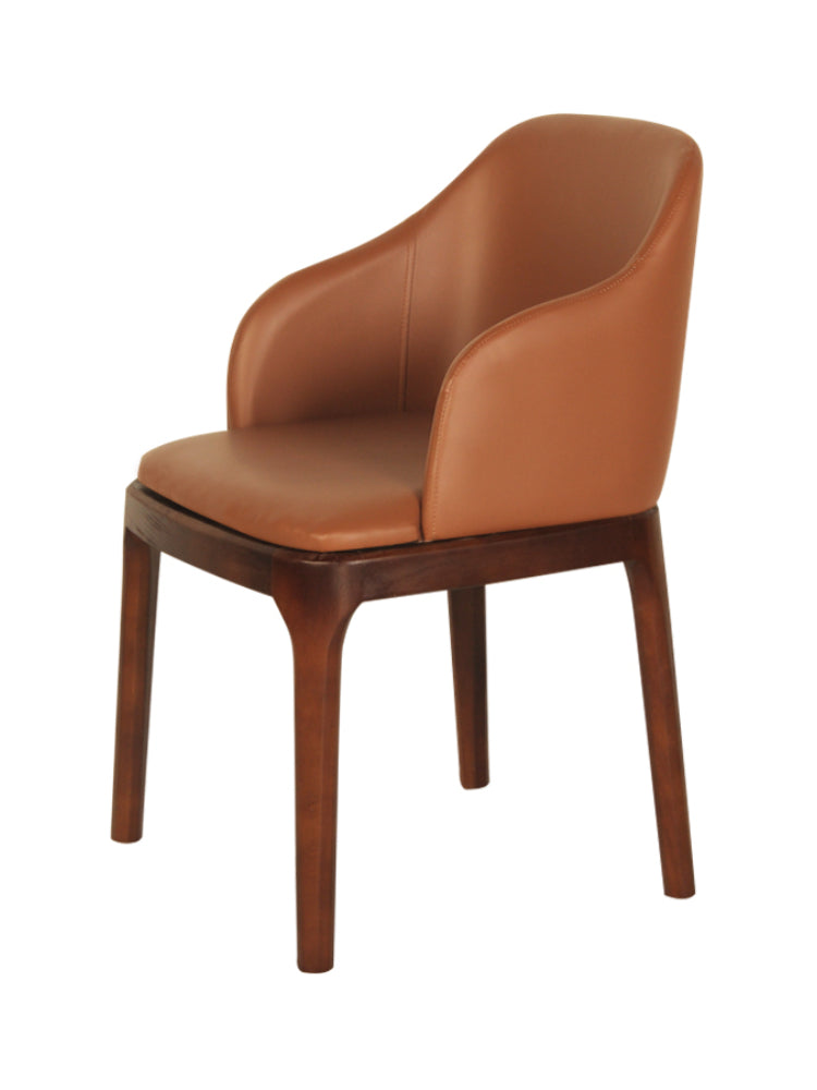 Elegant Rubber Wood Chair with Luxurious Faux Leather Upholstery qc-004-GY