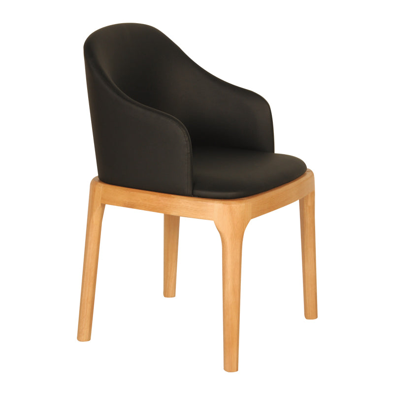 Elegant Rubber Wood Chair with Luxurious Faux Leather Upholstery qc-004-GY