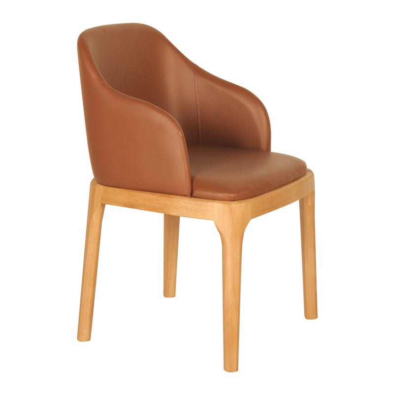 Elegant Rubber Wood Chair with Luxurious Faux Leather Upholstery qc-004-GY