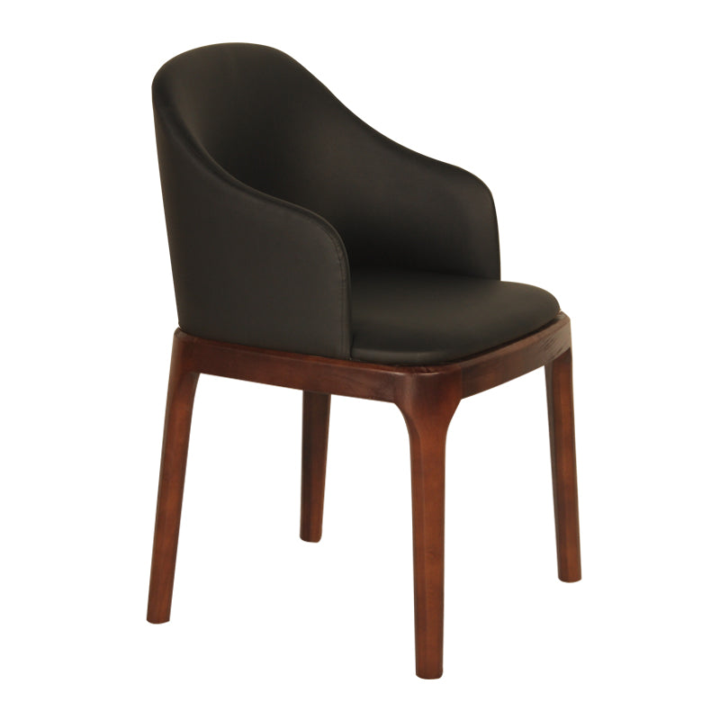 Elegant Rubber Wood Chair with Luxurious Faux Leather Upholstery qc-004-GY