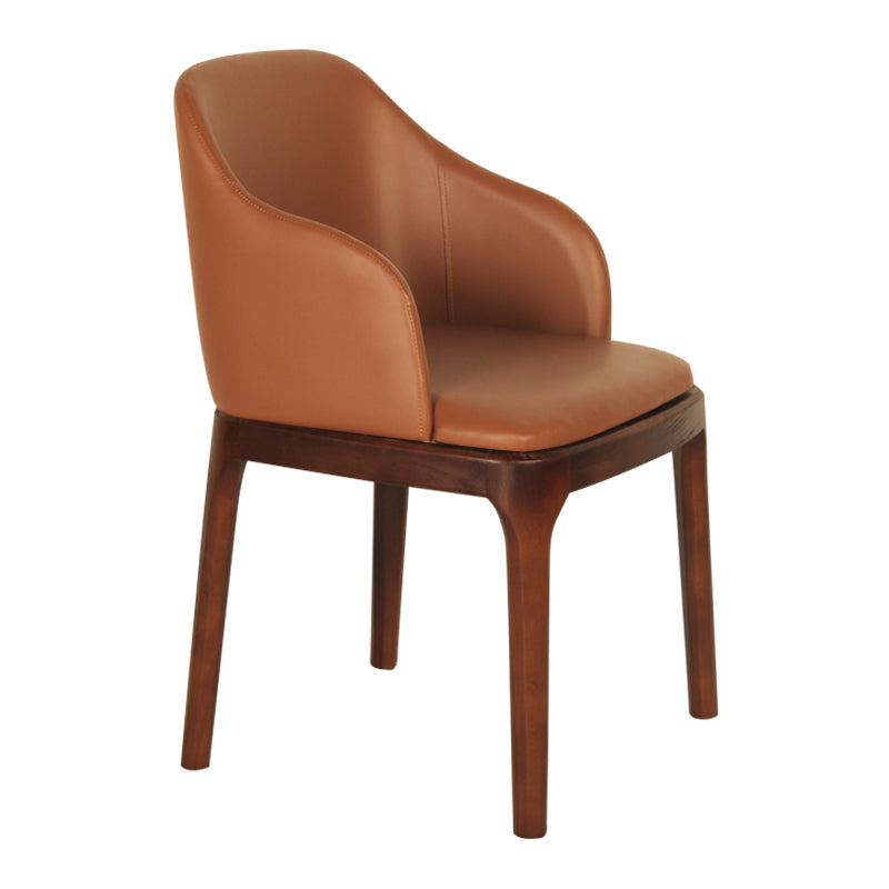 Elegant Rubber Wood Chair with Luxurious Faux Leather Upholstery qc-004-GY