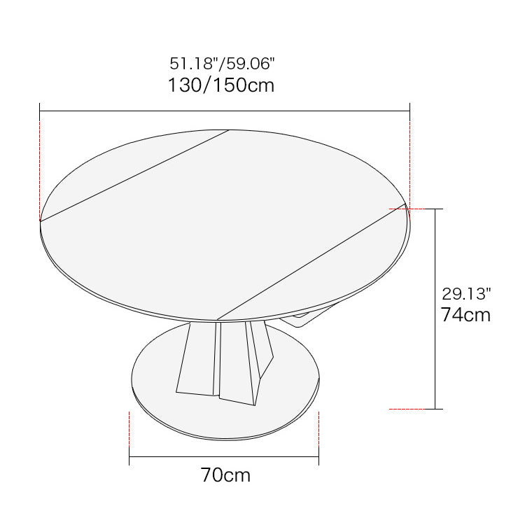 Modern Metal Dining Table Round Marble Top & Carbon Steel Pedestal for 6-8 Seater qc-wy-1038-ty