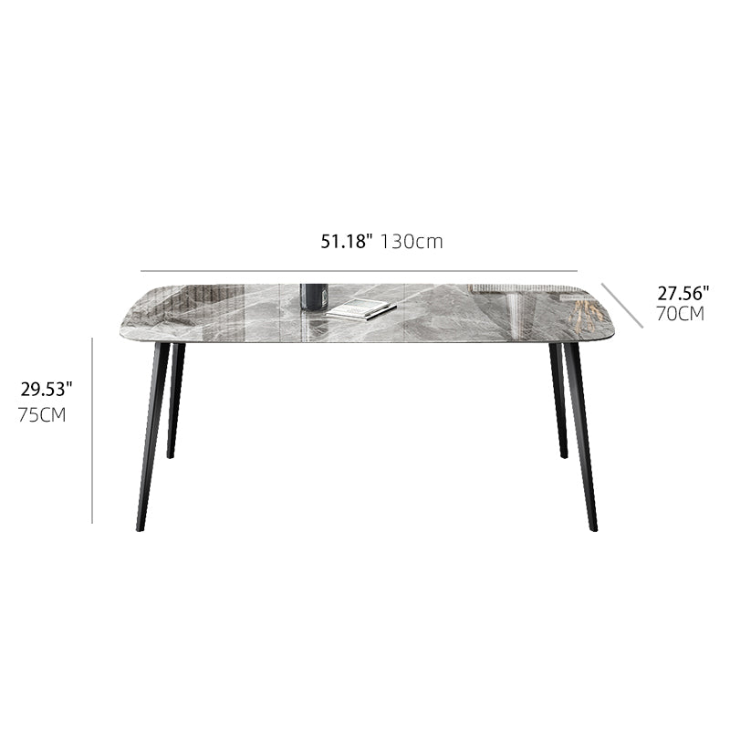 Luxurious Rectangular Dining Table - Durable Marble Top for Diningroom qc-wy-808-ms