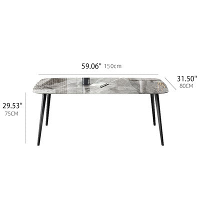 Luxurious Rectangular Dining Table - Durable Marble Top for Diningroom qc-wy-808-ms