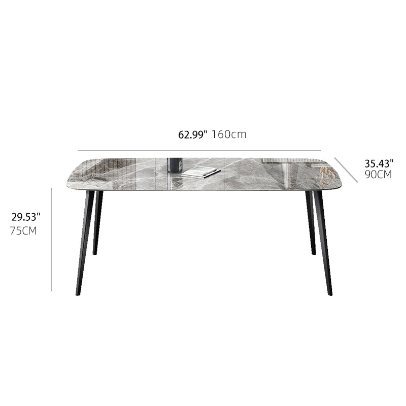 Luxurious Rectangular Dining Table - Durable Marble Top for Diningroom qc-wy-808-ms