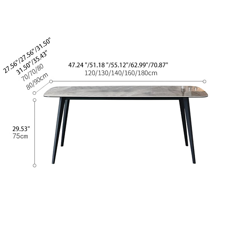 Luxurious Rectangular Dining Table - Durable Marble Top for Diningroom qc-wy-808-ms