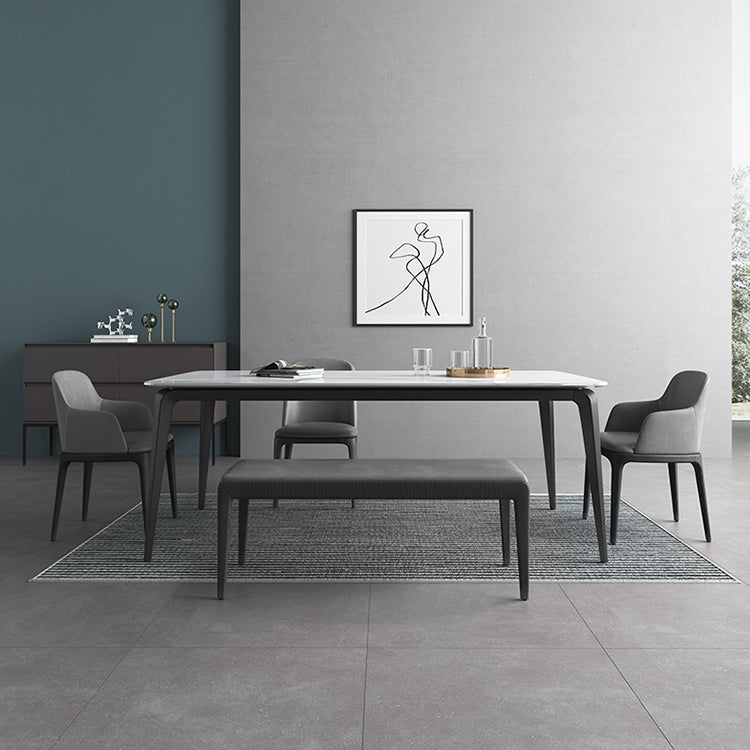 Luxurious Rectangular Dining Table – Durable Marble Top & Carbon Steel Legs for 6-8 People qc-wy-813-ms