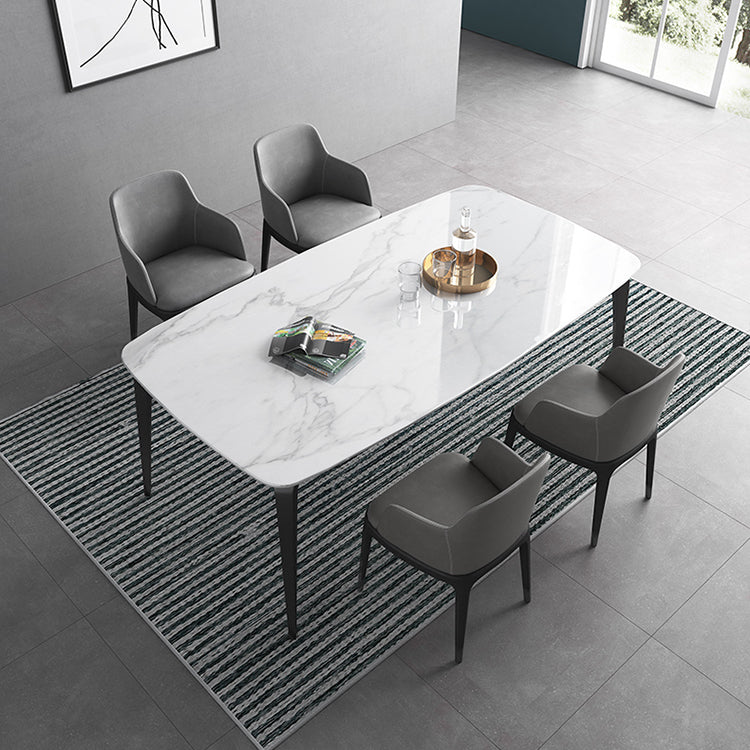 Luxurious Rectangular Dining Table – Durable Marble Top & Carbon Steel Legs for 6-8 People qc-wy-813-ms