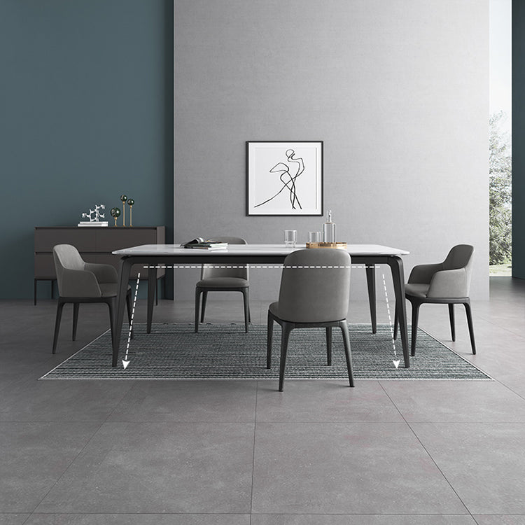 Luxurious Rectangular Dining Table – Durable Marble Top & Carbon Steel Legs for 6-8 People qc-wy-813-ms