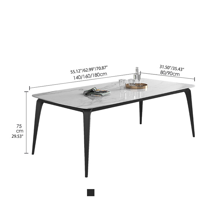 Luxurious Rectangular Dining Table – Durable Marble Top & Carbon Steel Legs for 6-8 People qc-wy-813-ms