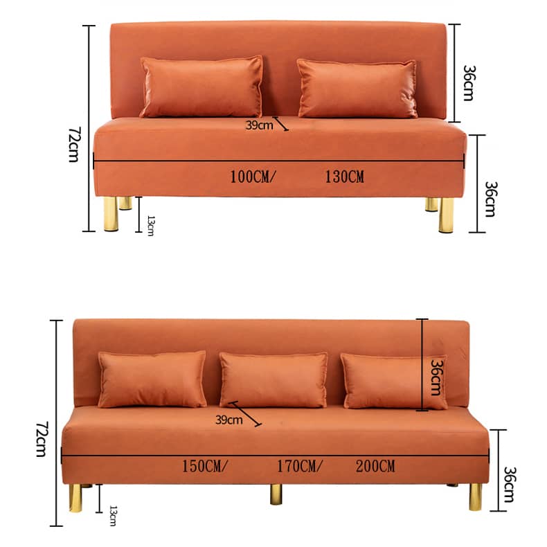 Modern Techno Fabric Sofa Set in Orange, Off-White, Dark Blue, and Green with Elegant Wood Accents qm-1