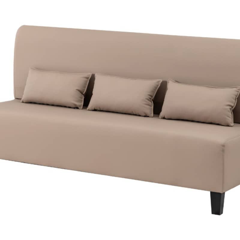 Modern Techno Fabric Sofa Set in Orange, Off-White, Dark Blue, and Green with Elegant Wood Accents qm-1