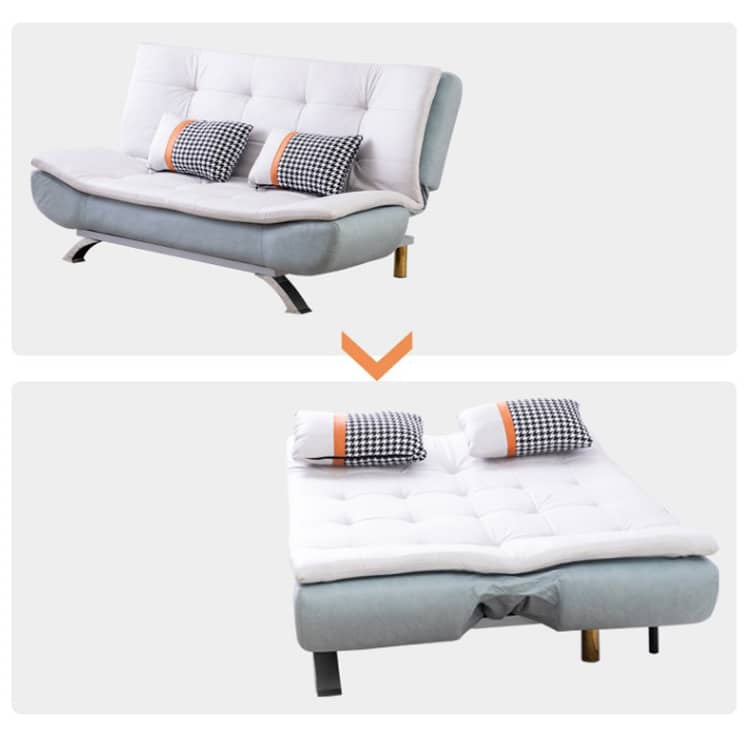 Sleek Modern Sofa in Off-White, Light Brown, Yellow, Orange, Gray, Mint Green with Techno Fabric & Cotton Upholstery qm-10