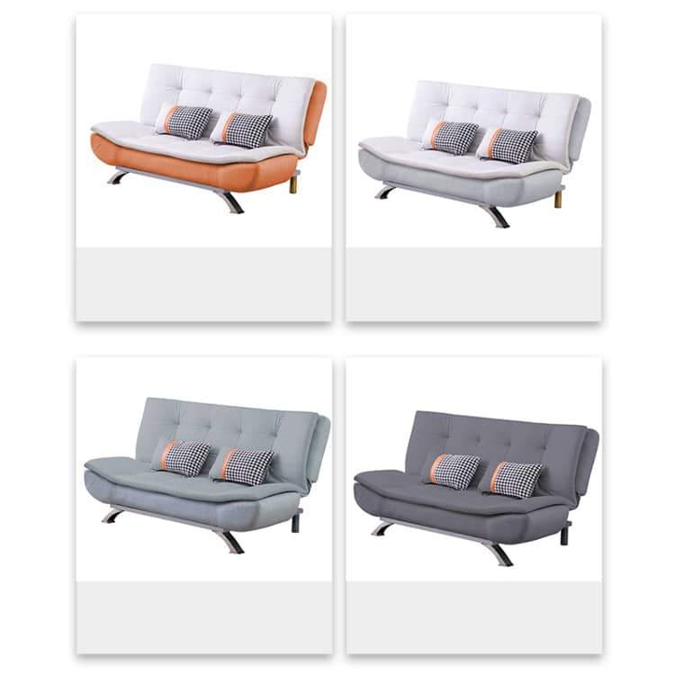 Sleek Modern Sofa in Off-White, Light Brown, Yellow, Orange, Gray, Mint Green with Techno Fabric & Cotton Upholstery qm-10