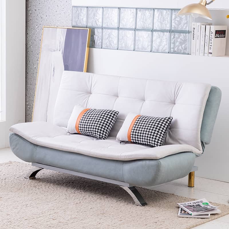 Sleek Modern Sofa in Off-White, Light Brown, Yellow, Orange, Gray, Mint Green with Techno Fabric & Cotton Upholstery qm-10