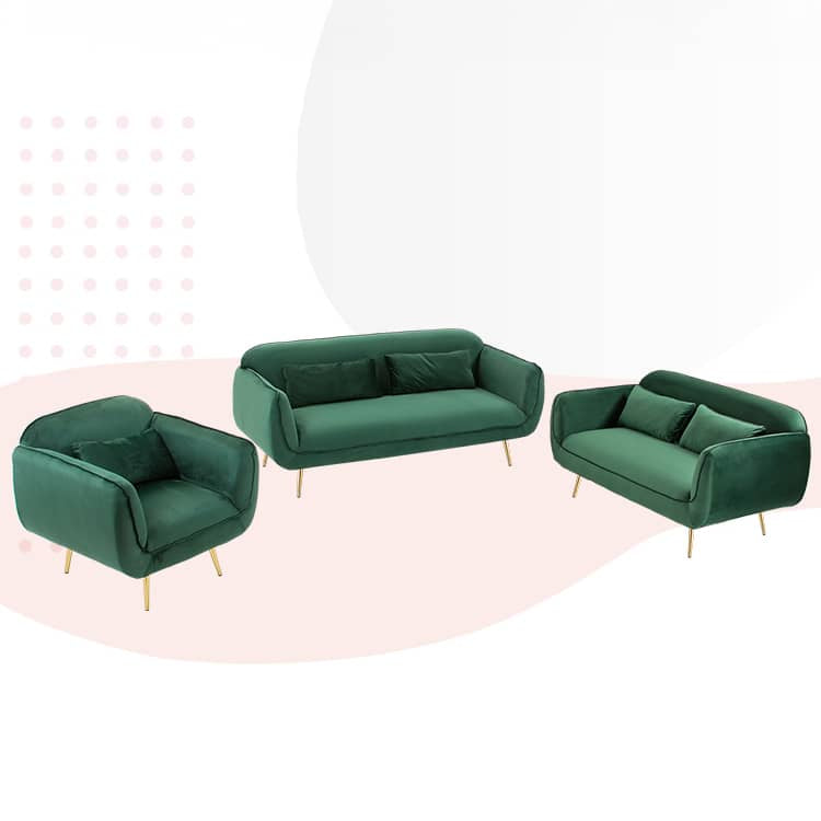 Vibrant Multi-Color Sofa Collection: Emerald Blue, Grass Green, Brick Red & Mint Wood with Techno Fabric qm-3