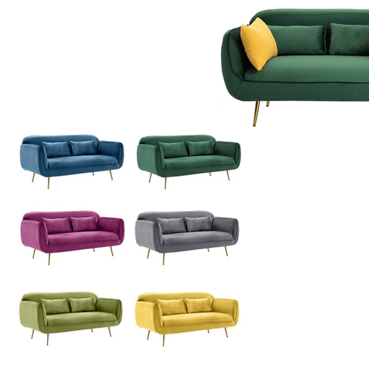 Vibrant Multi-Color Sofa Collection: Emerald Blue, Grass Green, Brick Red & Mint Wood with Techno Fabric qm-3