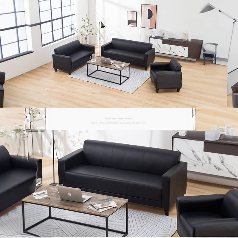 Luxurious PU Leather Sofa - Versatile Colors: Black, Light Brown, Off White, Wine Red, and Orange qm-4