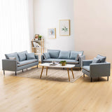 Stylish Mint Green & Dark Blue Sofa with Techno Fabric for Modern Living Rooms qm-5