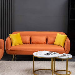 Stylish Multi-Color Sofa: Orange, Dark Green, Blue, Khaki & Brown Techno Fabric Cotton Blend qm-9