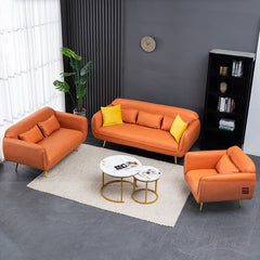 Stylish Multi-Color Sofa: Orange, Dark Green, Blue, Khaki & Brown Techno Fabric Cotton Blend qm-9