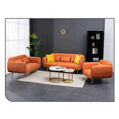 Stylish Multi-Color Sofa: Orange, Dark Green, Blue, Khaki & Brown Techno Fabric Cotton Blend qm-9