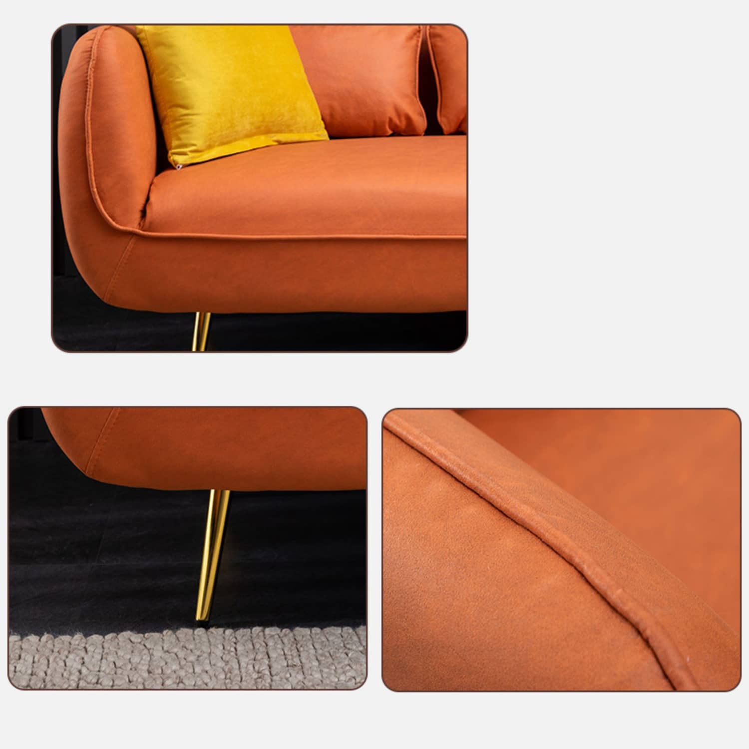 Stylish Multi-Color Sofa: Orange, Dark Green, Blue, Khaki & Brown Techno Fabric Cotton Blend qm-9