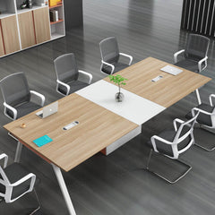 Stylish Brown & White Particle Board Table - Modern Design for Home & Office qs-151