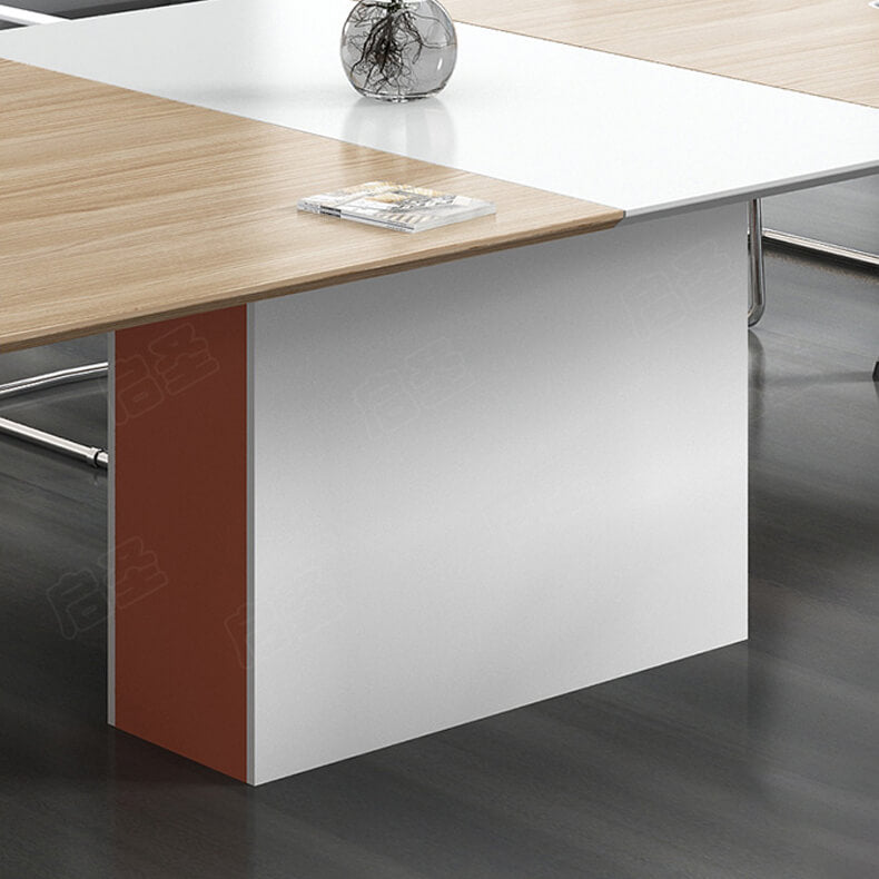 Stylish Brown & White Particle Board Table - Modern Design for Home & Office qs-151