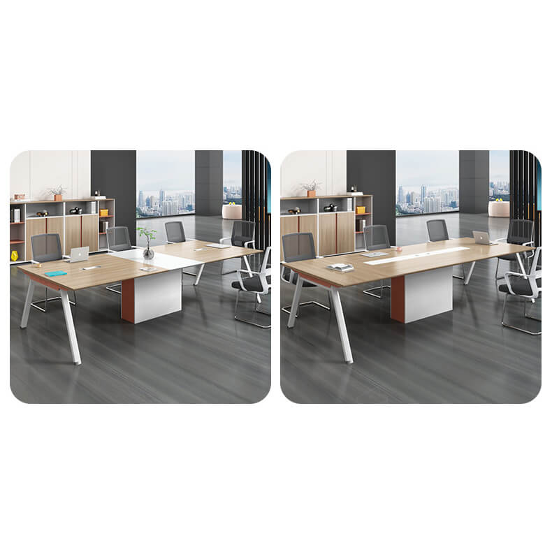 Stylish Brown & White Particle Board Table - Modern Design for Home & Office qs-151