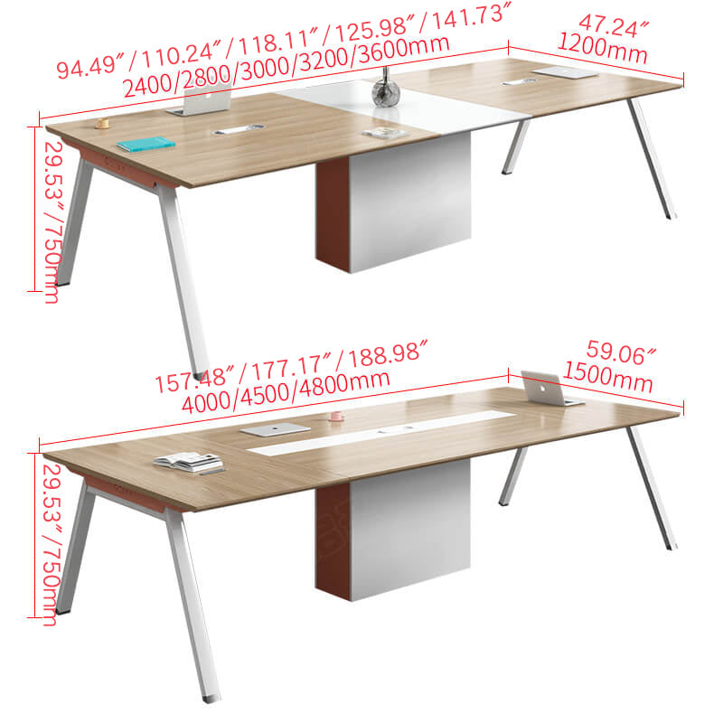 Stylish Brown & White Particle Board Table - Modern Design for Home & Office qs-151