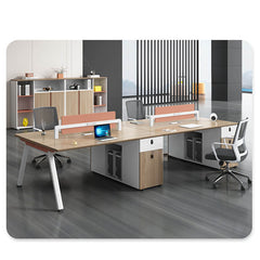 Stylish Particle Board Table in Brown, White, and Gray Finishes qs-153