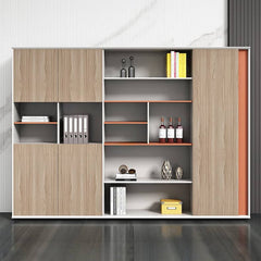 Stylish White Particle Board Wardrobe with Natural Wood Accents - Perfect for Modern Living Spaces qs-156