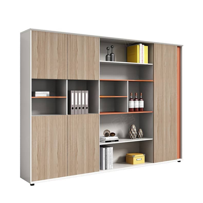 Stylish White Particle Board Wardrobe with Natural Wood Accents - Perfect for Modern Living Spaces qs-156