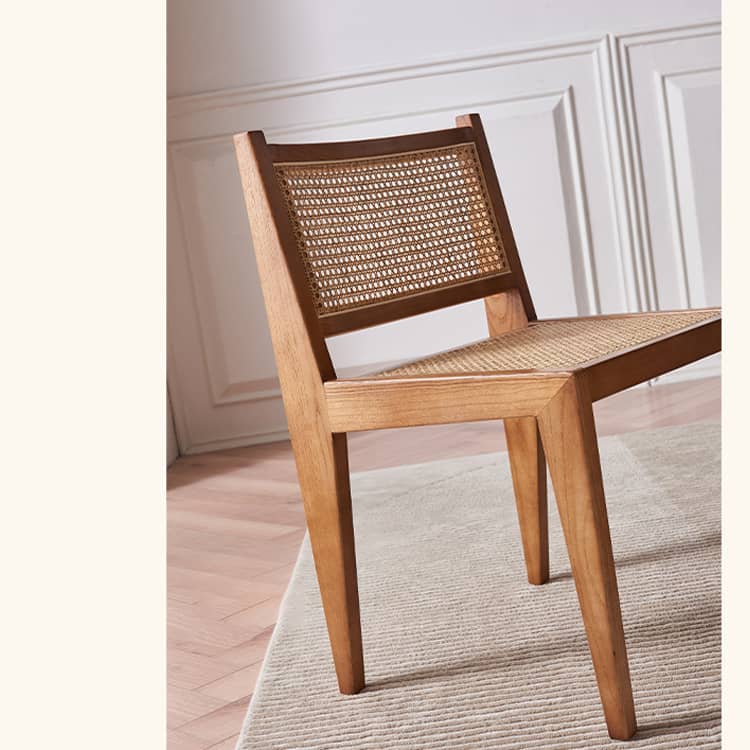 Ash Wood Dining Chair with Rattan Seat – Modern Design for Diningroom tzm-520