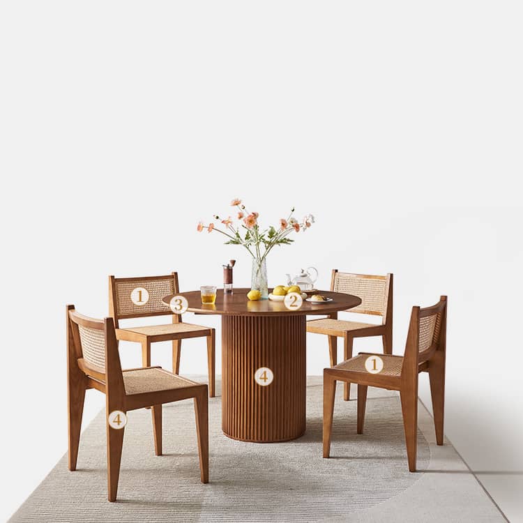 Ash Wood Dining Chair with Rattan Seat – Modern Design for Diningroom tzm-520