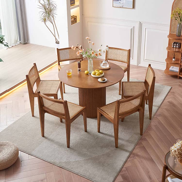 Ash Wood Dining Chair with Rattan Seat – Modern Design for Diningroom tzm-520