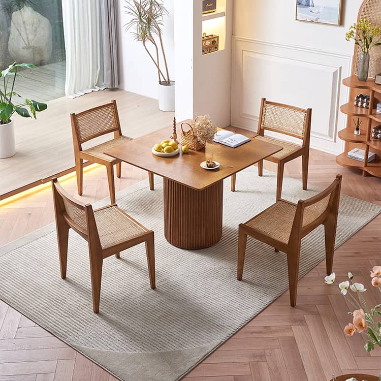 Ash Wood Dining Chair with Rattan Seat – Modern Design for Diningroom tzm-520