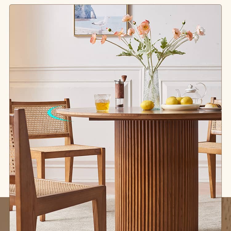 Ash Wood Dining Chair with Rattan Seat – Modern Design for Diningroom tzm-520