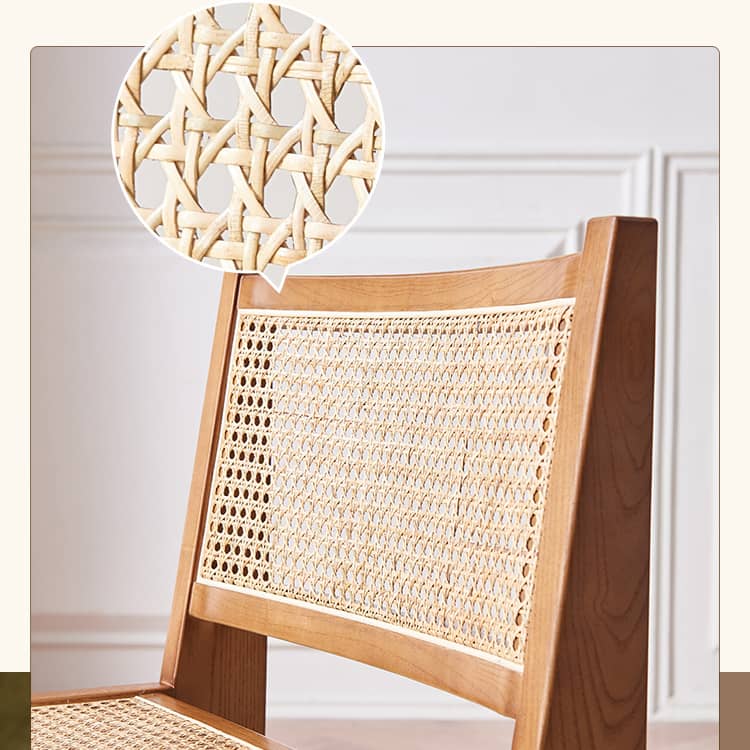 Ash Wood Dining Chair with Rattan Seat – Modern Design for Diningroom tzm-520