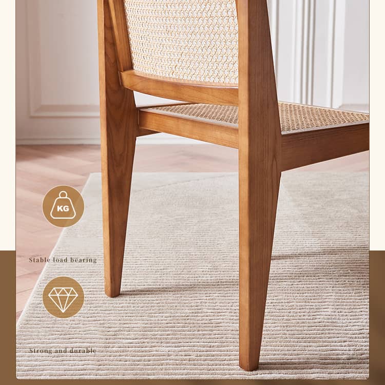 Ash Wood Dining Chair with Rattan Seat – Modern Design for Diningroom tzm-520