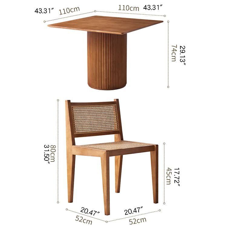 Ash Wood Dining Chair with Rattan Seat – Modern Design for Diningroom tzm-520