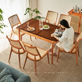 18.5‘’ Modern Ash Wood Dining Chair with Rattan Back & Seat for Diningroom tzm-521