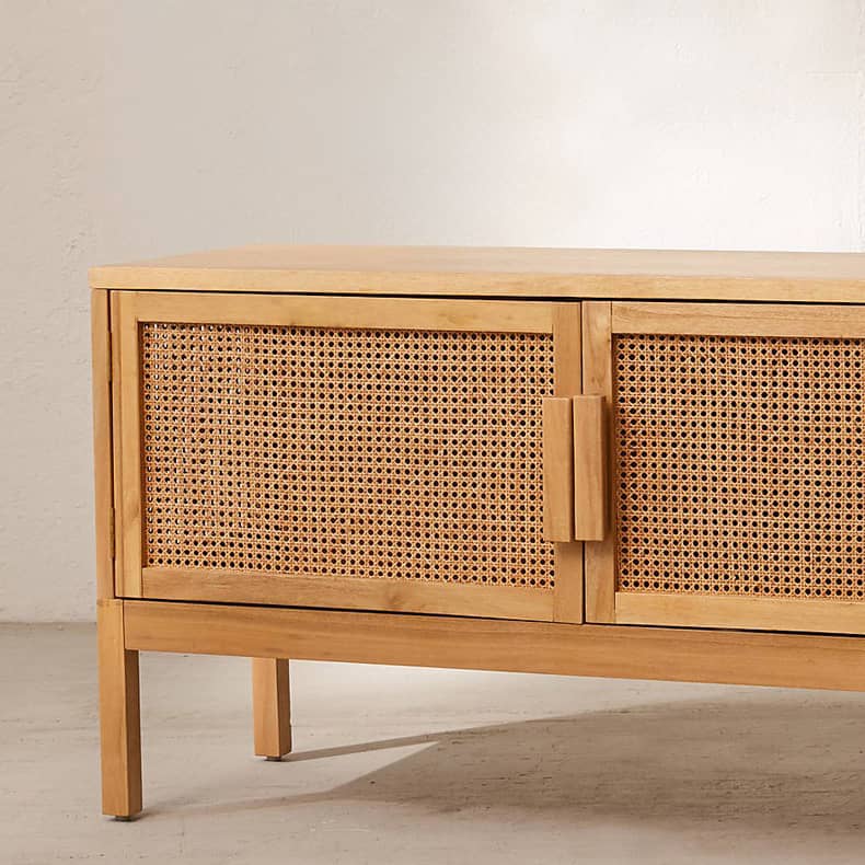 Natural Ash Wood Rattan Cabinet - Elegant Home Storage Solution tzm-533