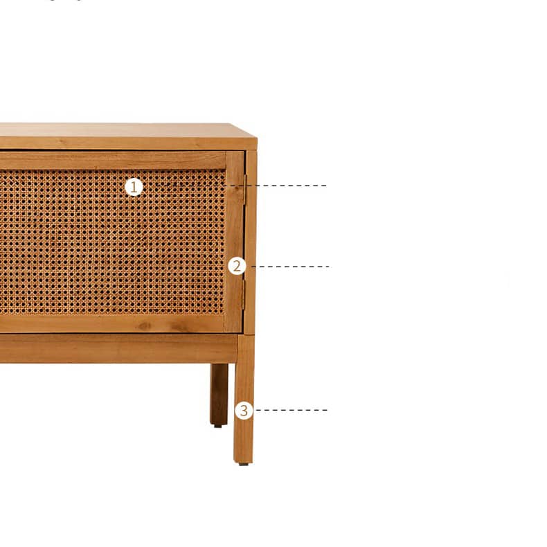 Natural Ash Wood Rattan Cabinet - Elegant Home Storage Solution tzm-533